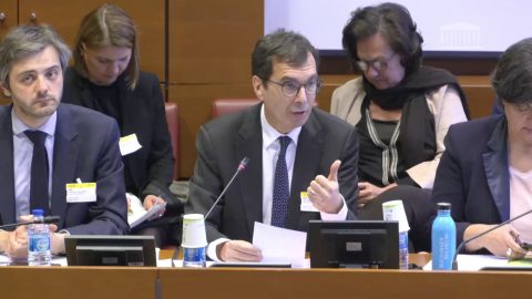 Jean-Pierre Farandou, PDG de la SNCF, s'exprime devant la Commission des Finances le 12 avril 2023 (Capture d'écran, Assemblée nationale)