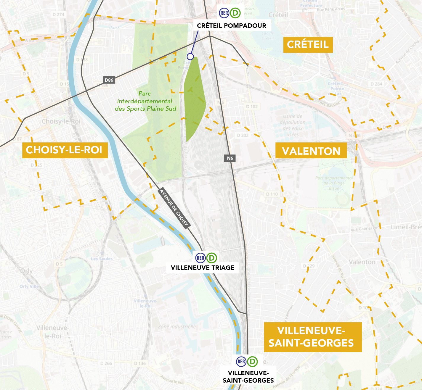 Plan du site de Villneuve (Photo: Transilien SNCF)