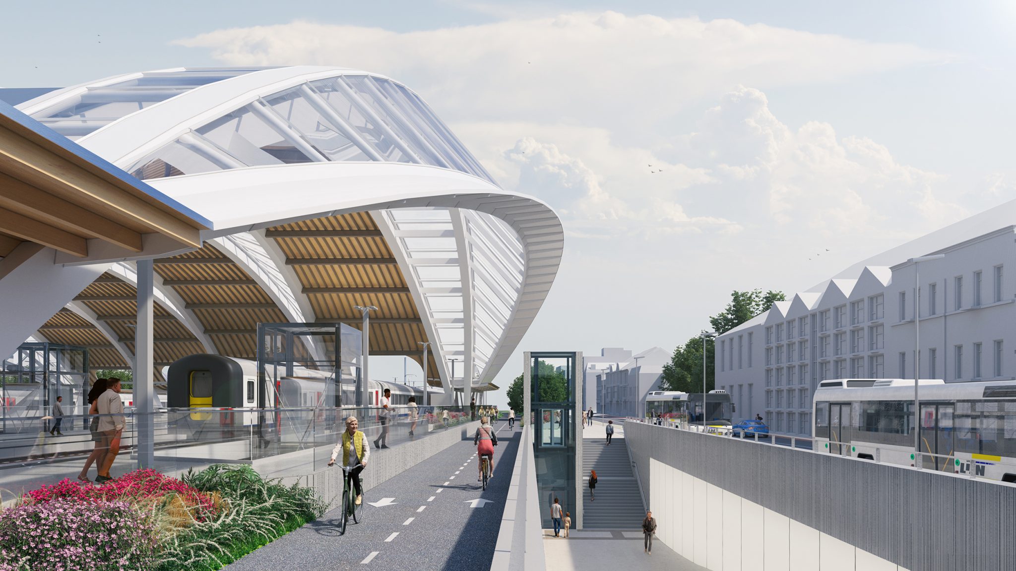 Simulation de la future gare de Courtrai (Photo: SNCB)