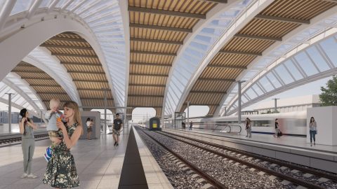 Simulation de la future gare de Courtrai (Photo: SNCB)