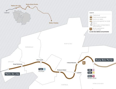 Plan des travaux sur la ligne M11 (Source: IDFM)