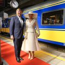 Le roi Willem-Alexander et la reine Máxima en gare de Bruxelles Midi (Twitter: @koninklijkhuis)