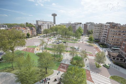 La place Meiser après la reconstruction de 2023 (Photo: Bruxelles Mobilité)
