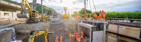 Travaux à Poudeille, en Suisse