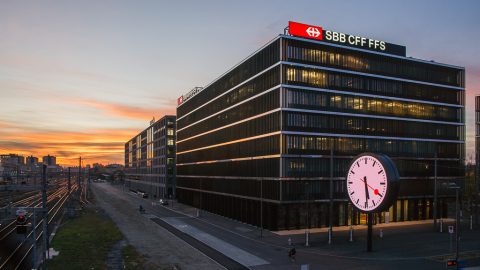 Siège des Chemins de fer fédéraux suisses (CFF)dans la ville de Bern-Wankdorf.