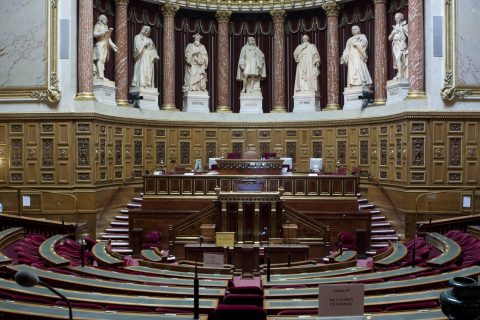 Inside the French Senate building
