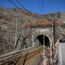 The Fréjus railway tunnel portal on the Italian side