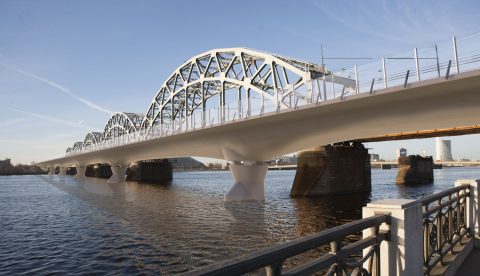 Simulation of the future Rail Baltica bridge in Riga, Latvia. (Photo: Rail Baltica)