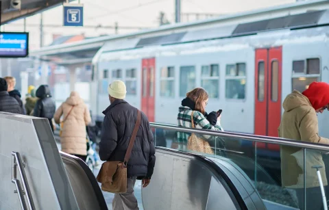 SNCB train at Belgian station