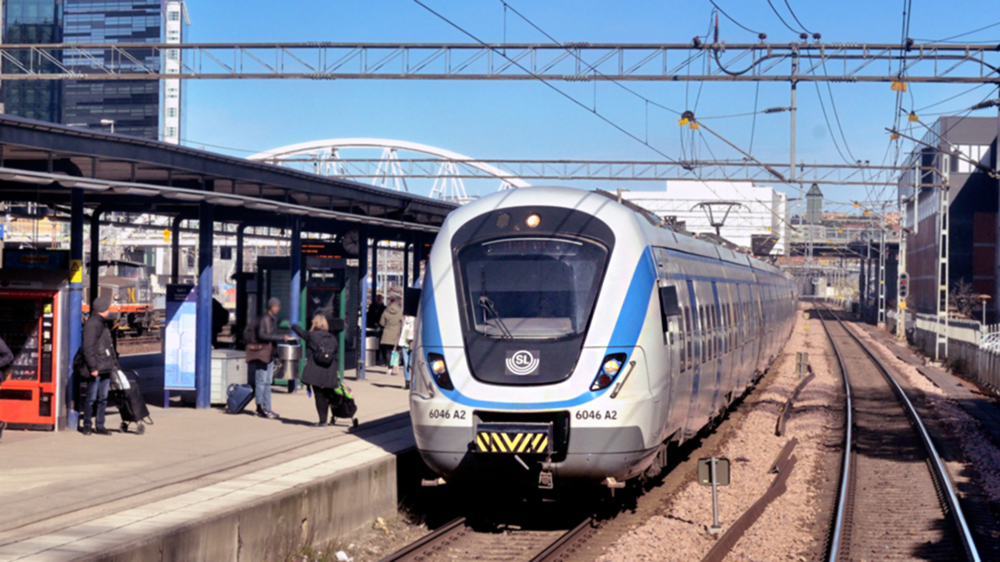 Commuter train in Stockholm.