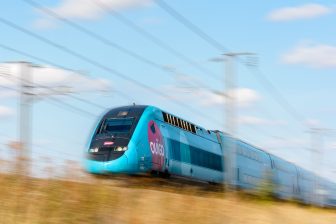 A TGV Duplex high-speed train of Ouigo in France