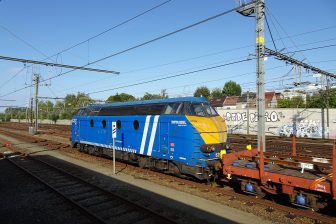 Infrabel train on the Belgian tracks.