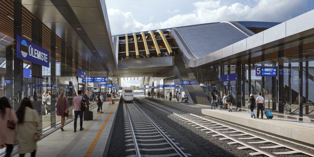 Visualisation of the future Rail Baltica terminal in Tallinn