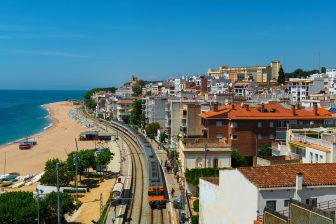 Coastal train in Spain.