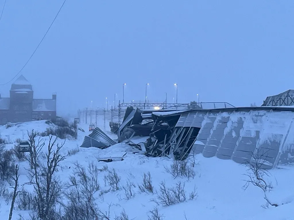 The aftermath of the derailment along the Malmbanan in December 2023. Image: © LKAB