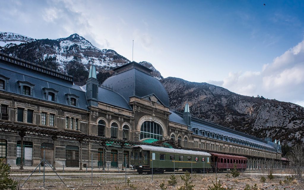 Canfranc station in 2018, when it was still abandoned