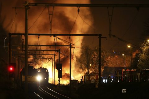 Treinramp, goederentrein, Wetteren