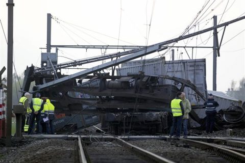 Goederentrein ontspoord Belgie