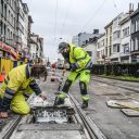 Technici werken aan sporen De Lijn