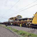 P93 spoorvernieuwingstrein ingezet tussen Oudenaarde en Rose voor vervanging 20.000 dwarsliggers