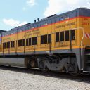 Een Switcher locomotief van Sierra Northern Railway die wordt omgebouwd tot waterstoftrein