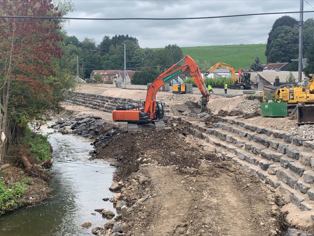 spoorwerken aan laatste in Pepinsterdoor watersnood geteisterde spoorlijn