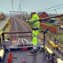 Herstellingen aan de bovenleiding te Harelbeke