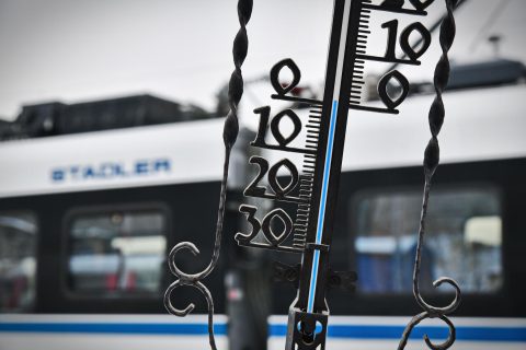 De Flirt Akku op het station in Berlijn