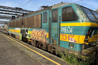 Graffiti op locomotief