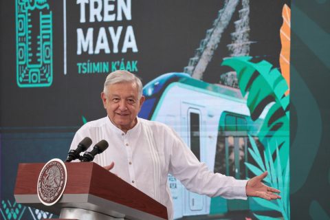 The Mexican President at the inauguration of the Maya Train