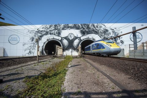 Eurostar exiting the Channel Tunnel