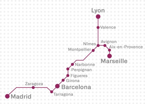 Renfe French service map