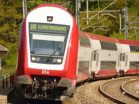 Double-decker train in Luxembourg