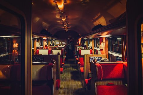 Inside a train