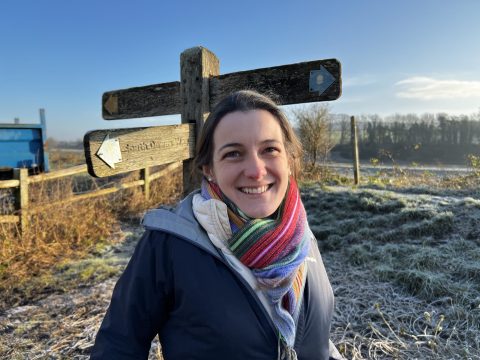 Cat Jones, founder of Byway, at South Downs, in East-Sussex, England, UK.