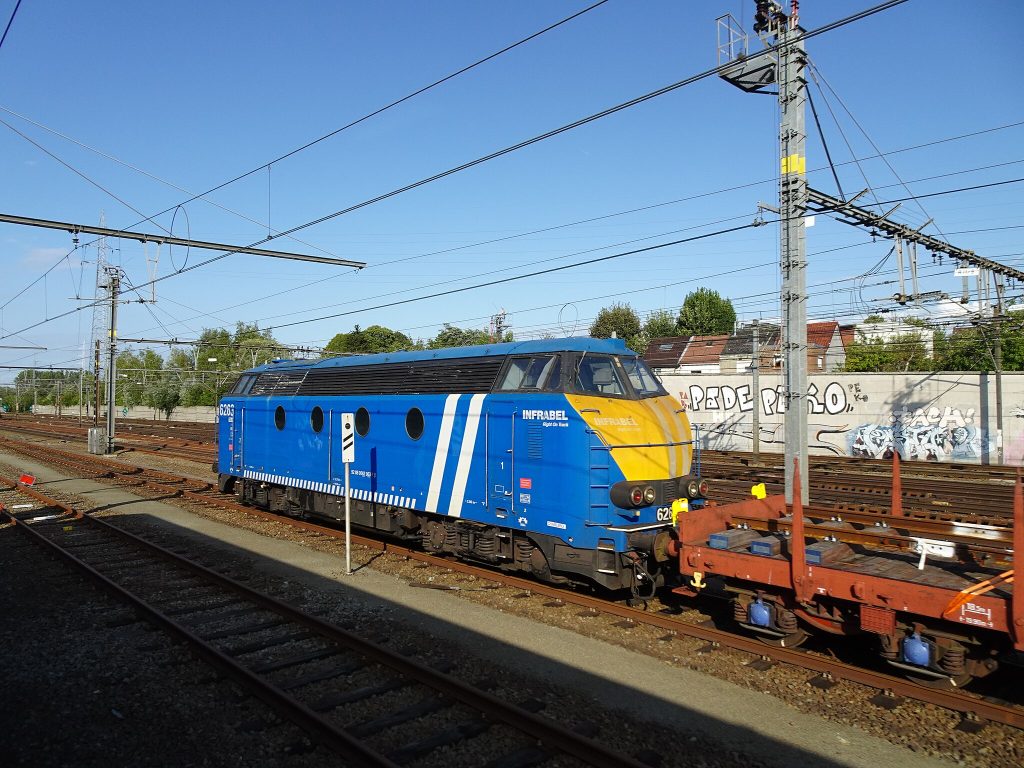 Infrabel train on the Belgian tracks.